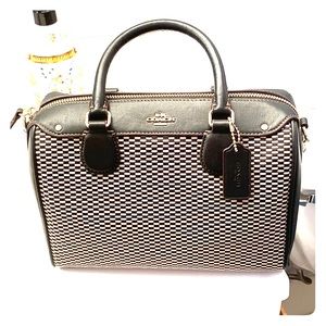 Coach black and off white hand bag